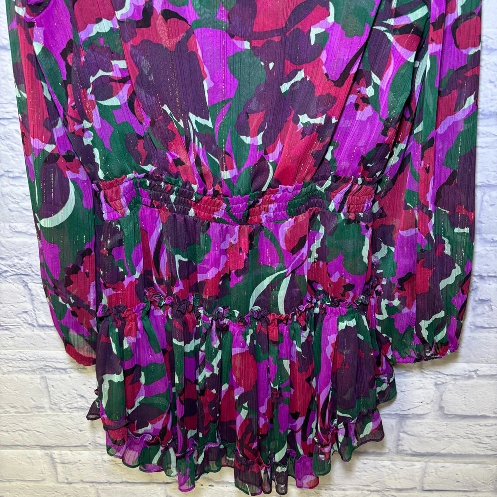 MISA Los Angeles Lorena mini dress Holiday Sparkle Abstract print Medium USA - Picture 6 of 16